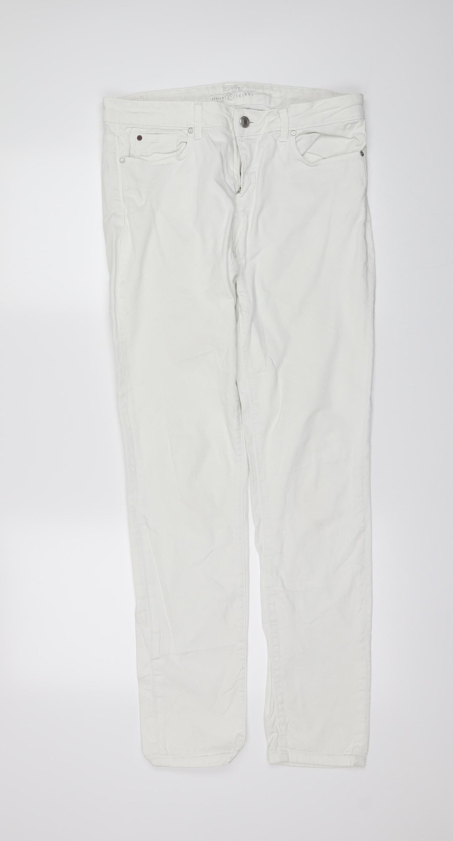 Esprit Womens White  Denim Skinny Jeans Size 34 in L30 in