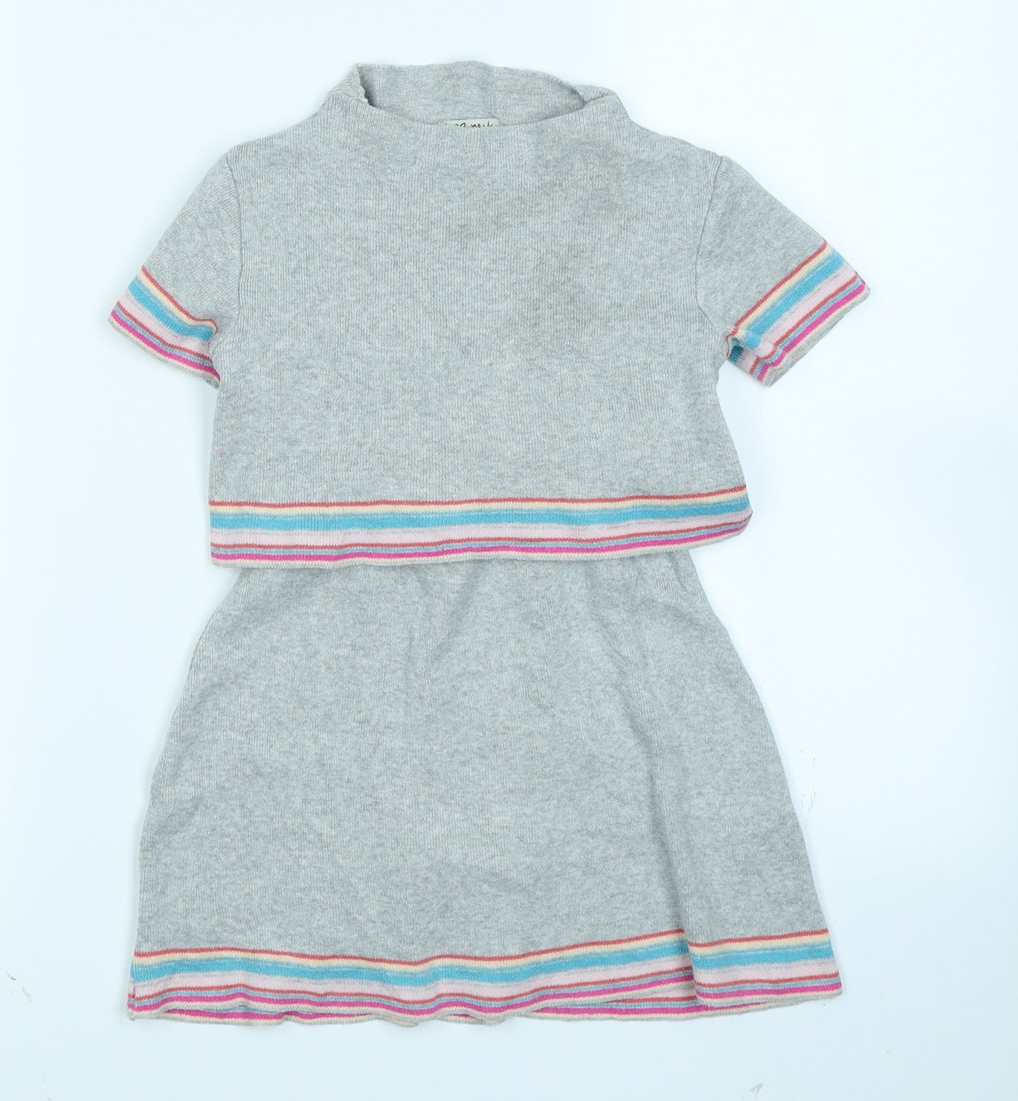 NEXT Girls Grey  Knit Skater Dress  Size 4-5 Years