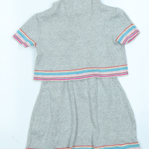 NEXT Girls Grey  Knit Skater Dress  Size 4-5 Years