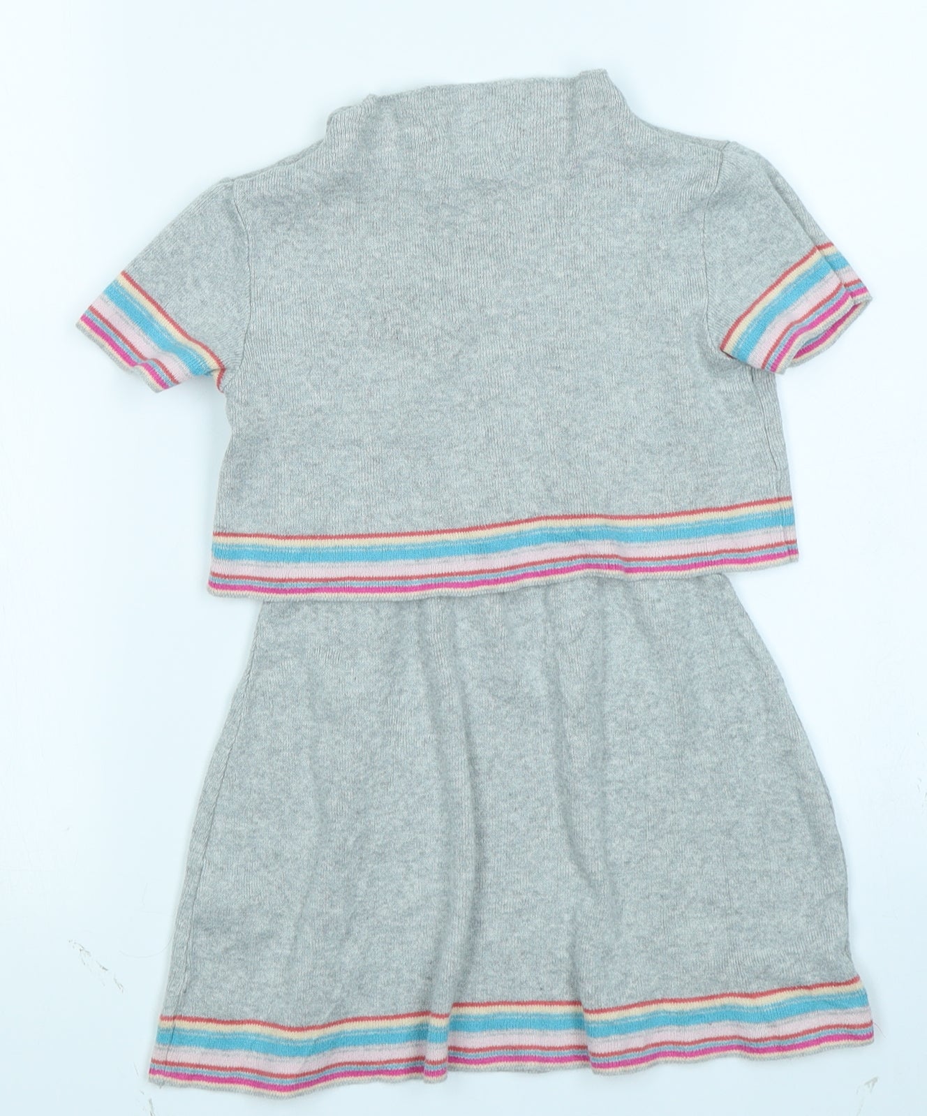 NEXT Girls Grey  Knit Skater Dress  Size 4-5 Years