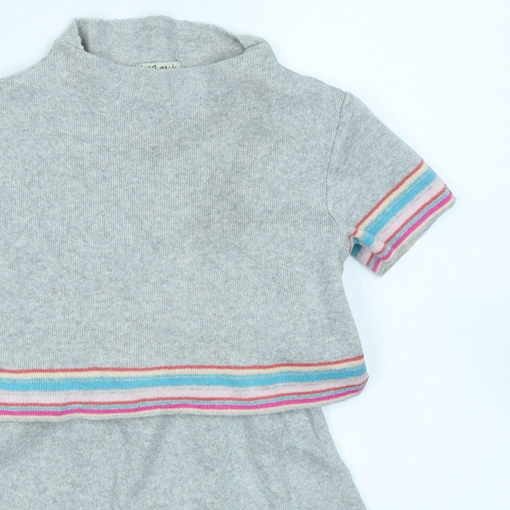 NEXT Girls Grey  Knit Skater Dress  Size 4-5 Years