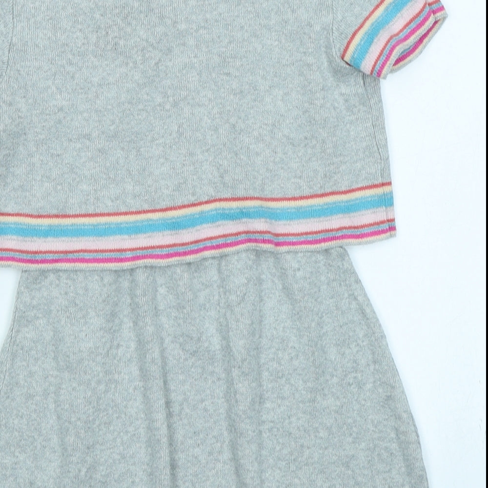 NEXT Girls Grey  Knit Skater Dress  Size 4-5 Years