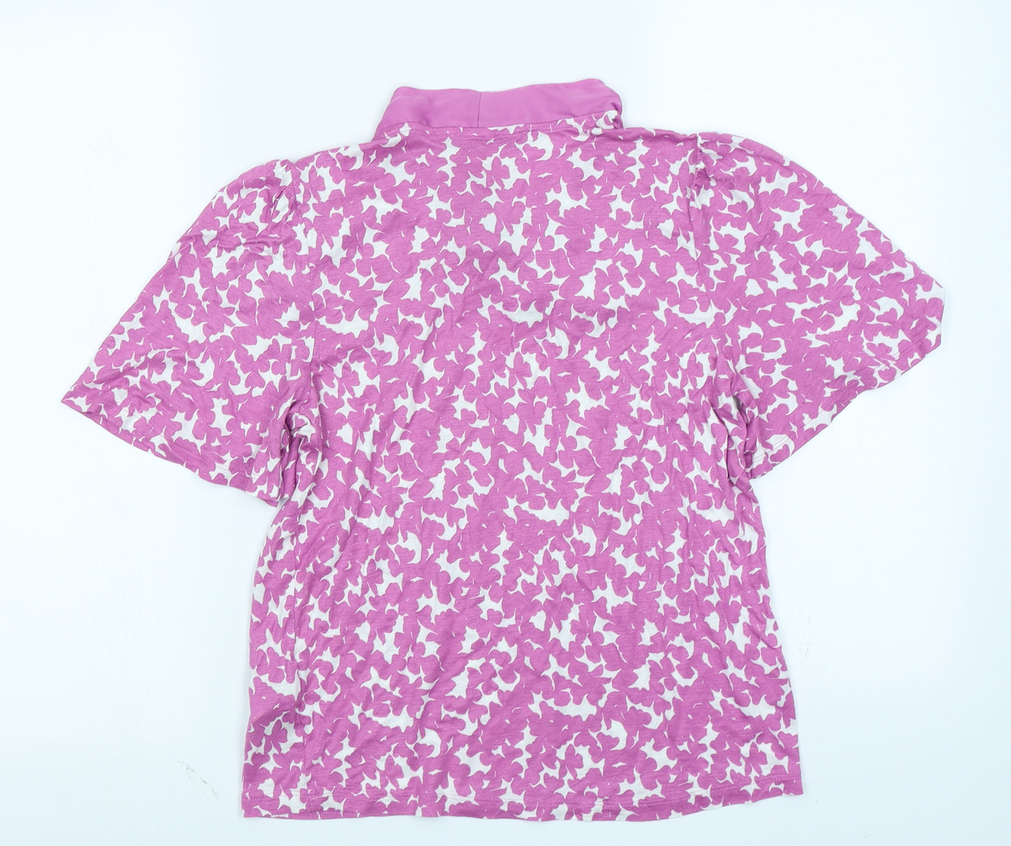 M&S Collection Womens Pink Floral  Basic T-Shirt Size 8