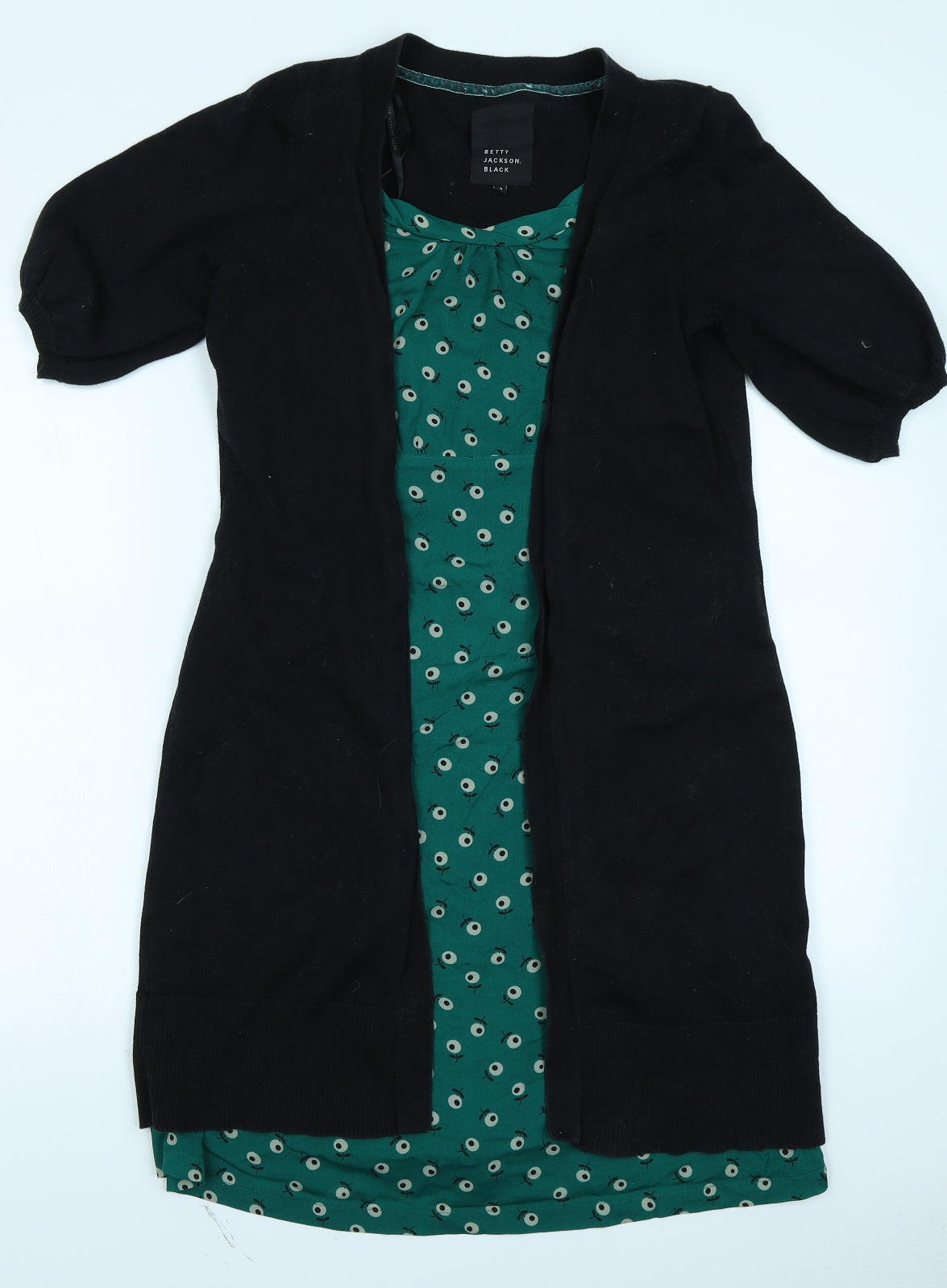 Betty Jackson Black Womens Green Floral  A-Line  Size 12