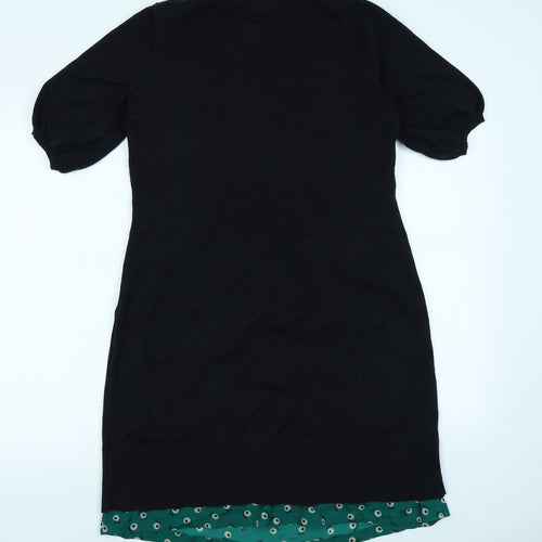 Betty Jackson Black Womens Green Floral  A-Line  Size 12