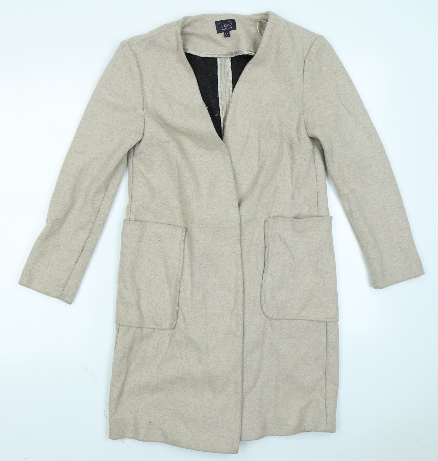 M&S Womens Beige   Overcoat Coat Size XS