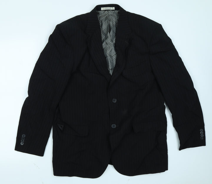 Cadenza Mens Black Striped  Jacket Blazer Size 42