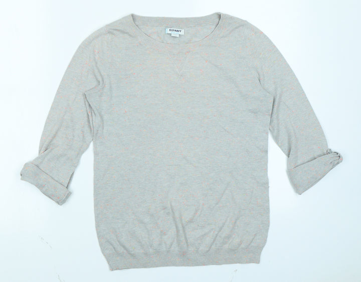 Old Navy Womens Grey Polka Dot Knit Pullover Jumper Size S