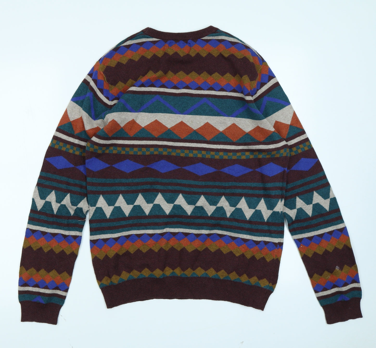 NEXT Mens Brown Fair Isle  Pullover Jumper Size M