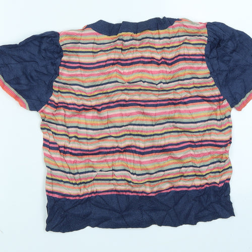 Red Herring Womens Blue Striped Knit Cardigan Jumper Size 14