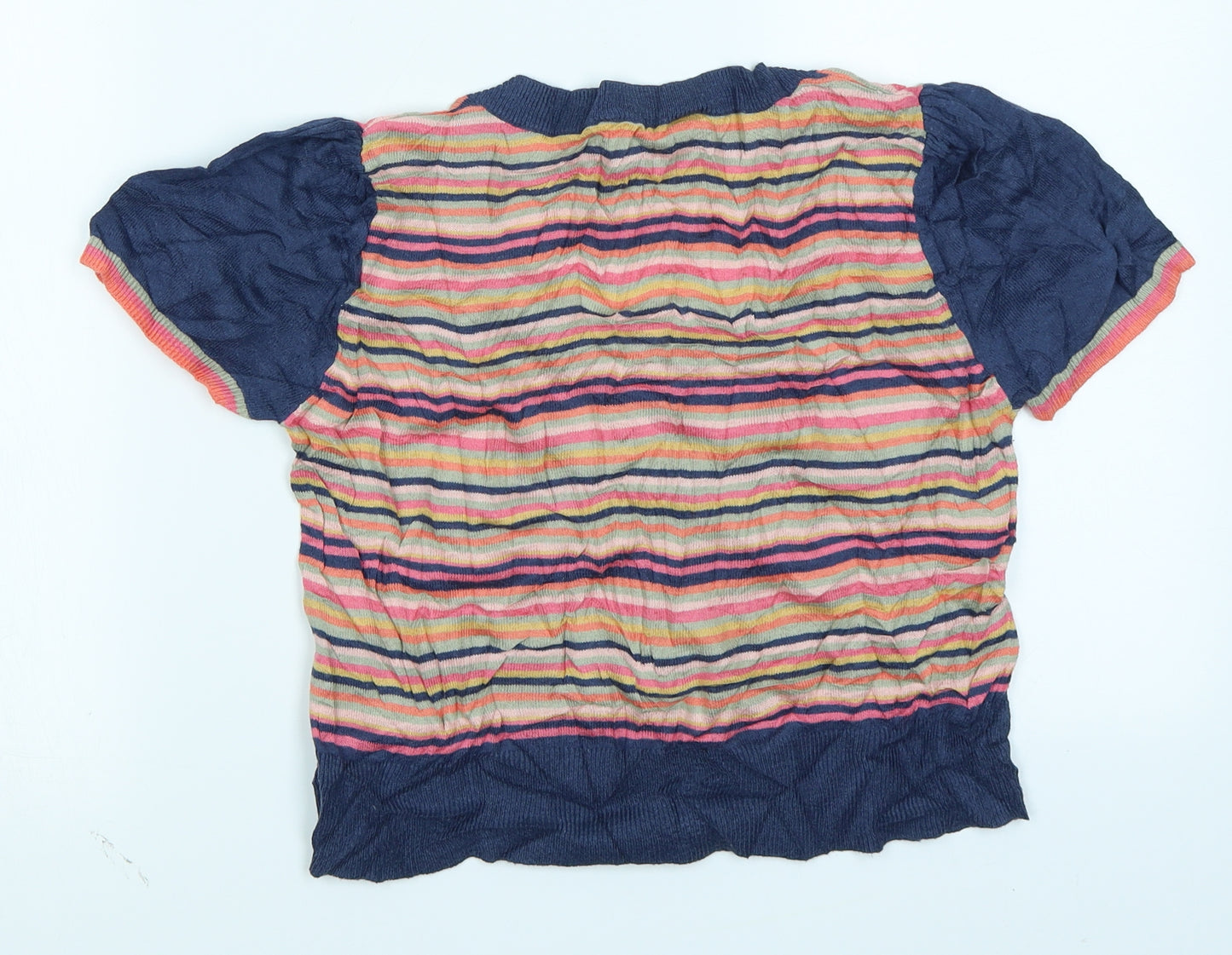 Red Herring Womens Blue Striped Knit Cardigan Jumper Size 14