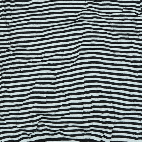 Talbots Womens Black Striped  Basic T-Shirt Size M
