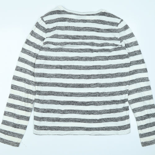 Nocozo Womens Grey Striped  Basic T-Shirt Size 14