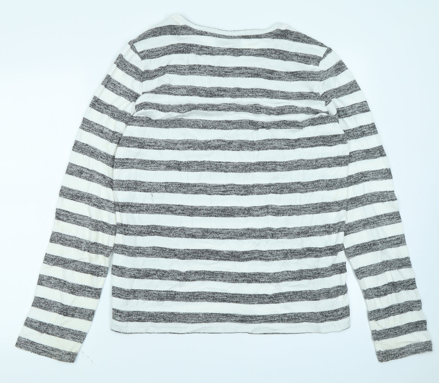 Nocozo Womens Grey Striped  Basic T-Shirt Size 14