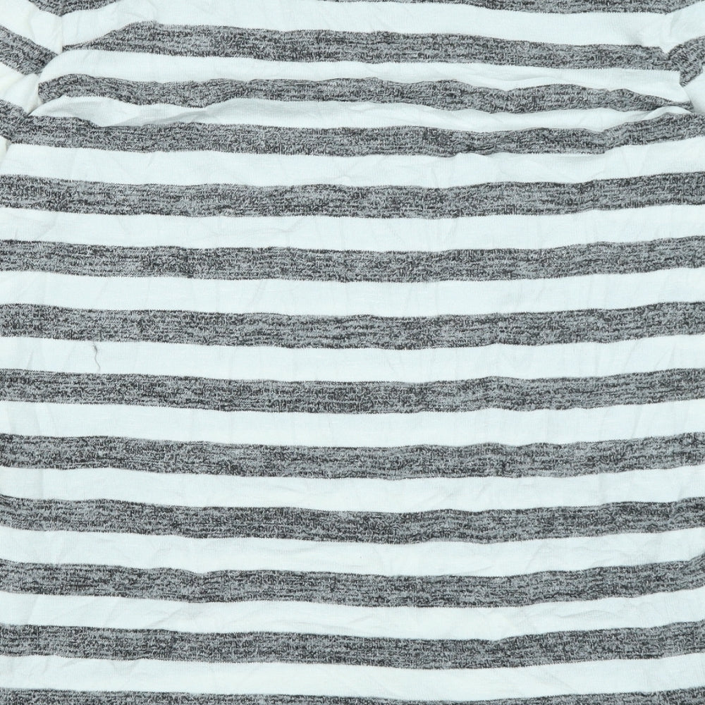 Nocozo Womens Grey Striped  Basic T-Shirt Size 14