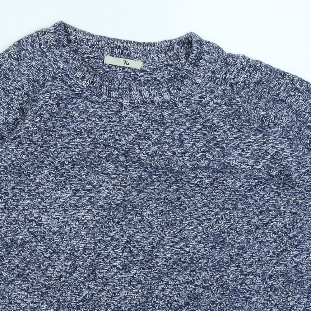 TU Womens Blue  Knit Pullover Jumper Size 8