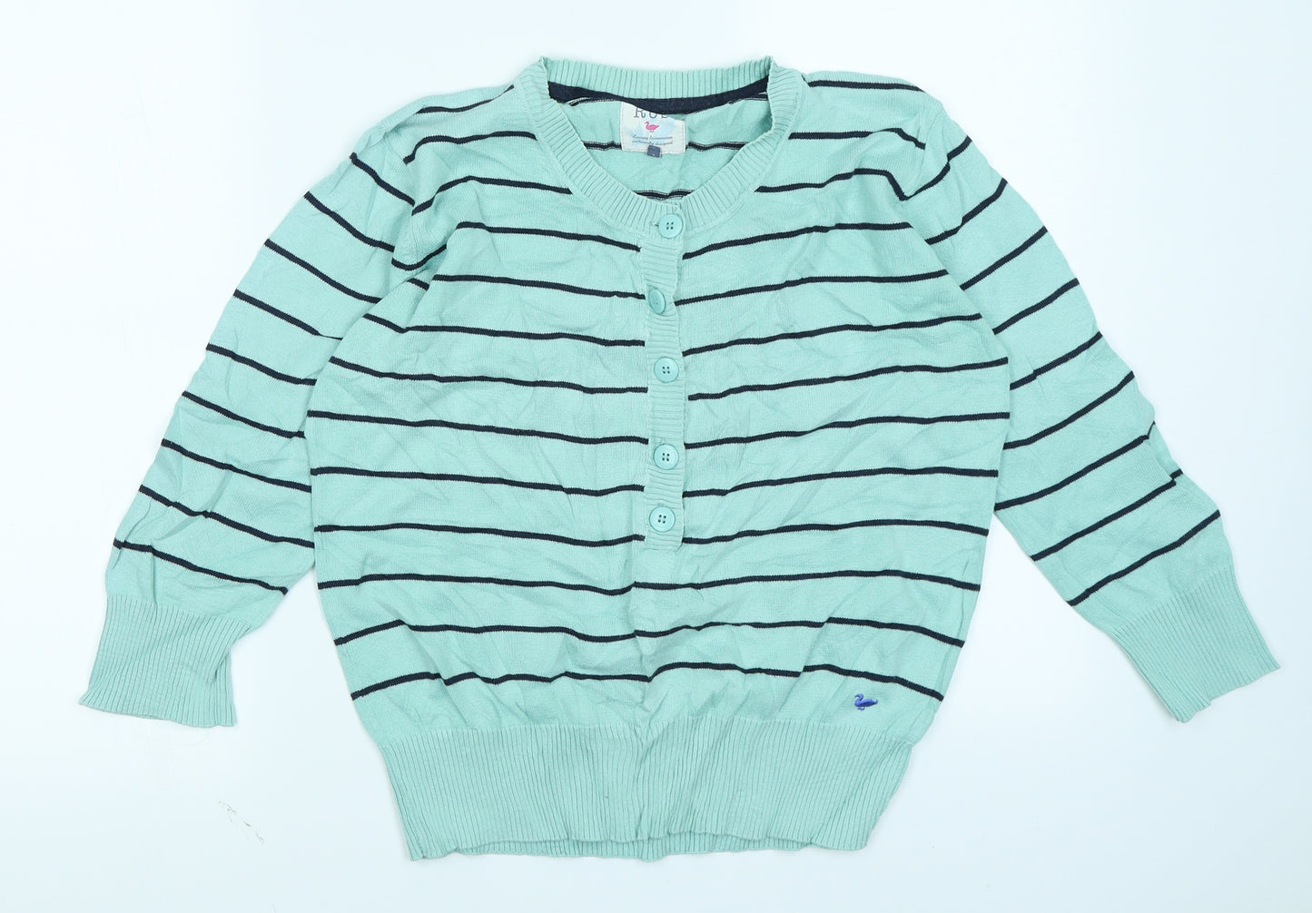 Country Rose Womens Blue Striped  Cardigan Jumper Size L