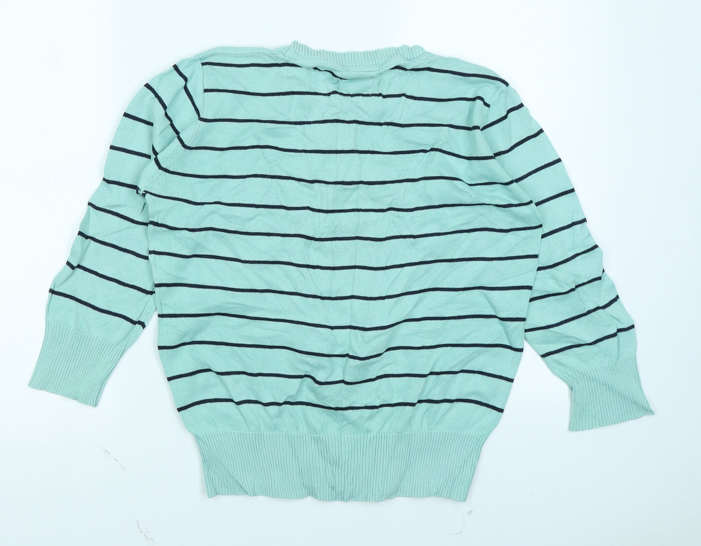 Country Rose Womens Blue Striped  Cardigan Jumper Size L