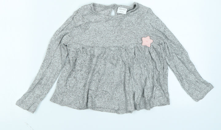 Fred & Flo Girls Grey   Basic T-Shirt Size 18-24 Months