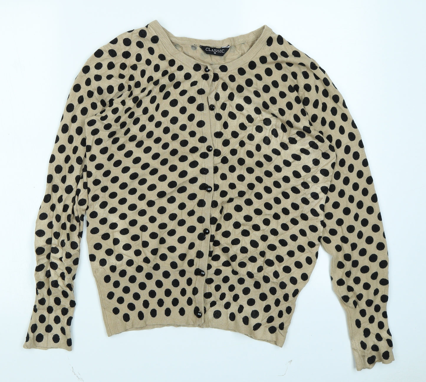 Classiv Womens Brown Polka Dot  Cardigan Jumper Size 16