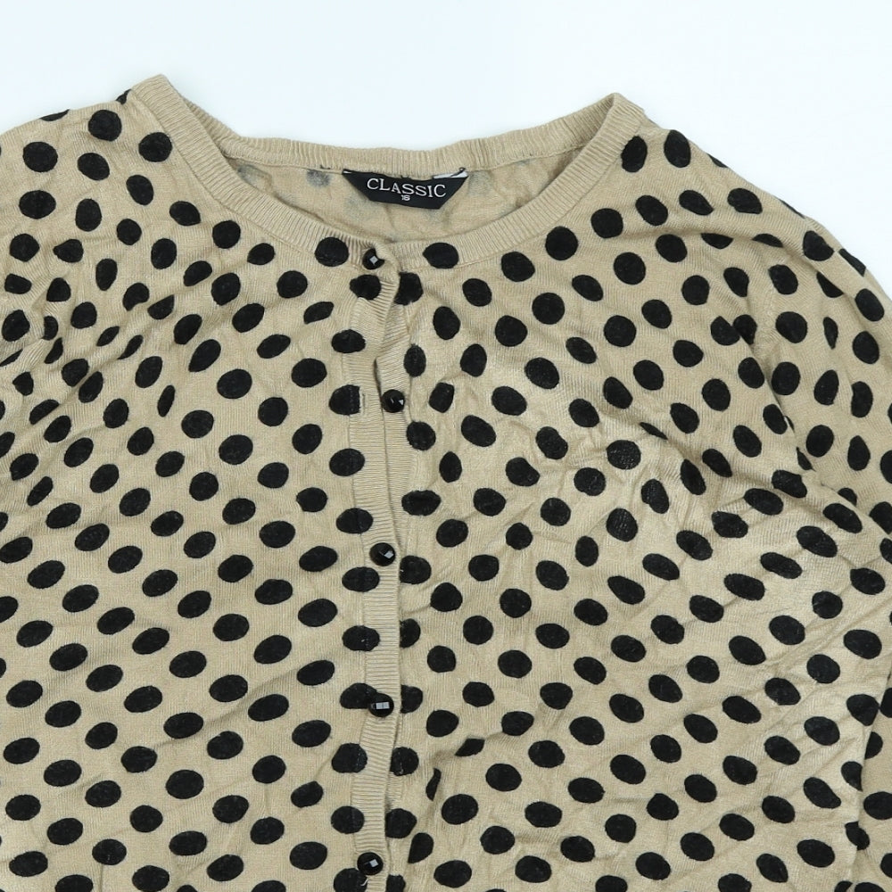Classiv Womens Brown Polka Dot  Cardigan Jumper Size 16
