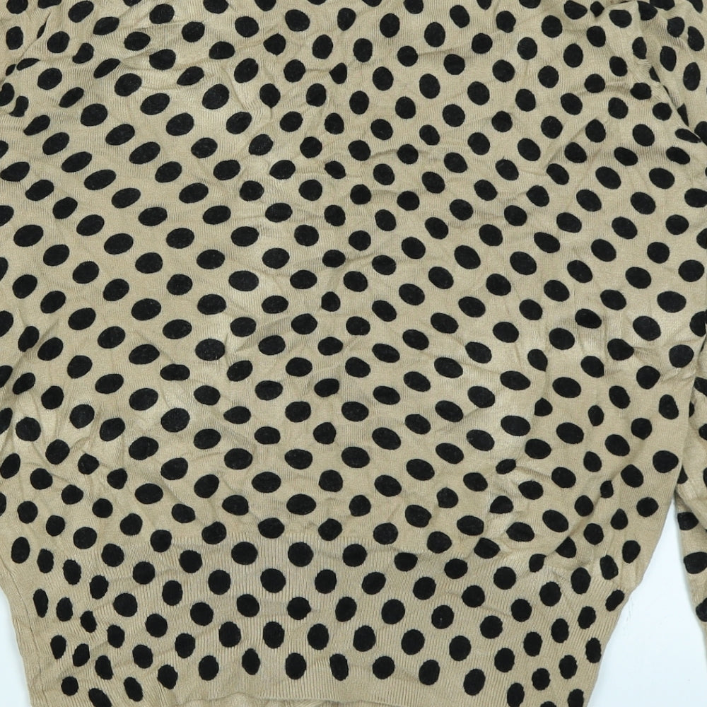Classiv Womens Brown Polka Dot  Cardigan Jumper Size 16