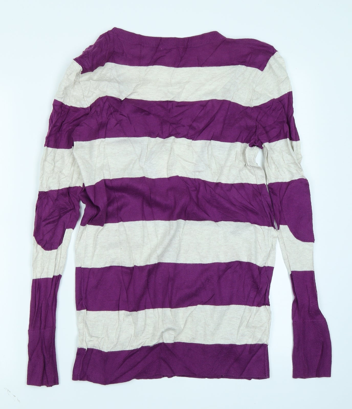 Halogen Womens Purple Striped  Cardigan Jumper Size XS