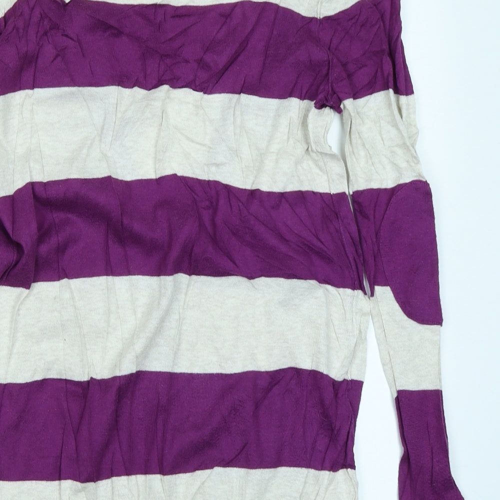 Halogen Womens Purple Striped  Cardigan Jumper Size XS