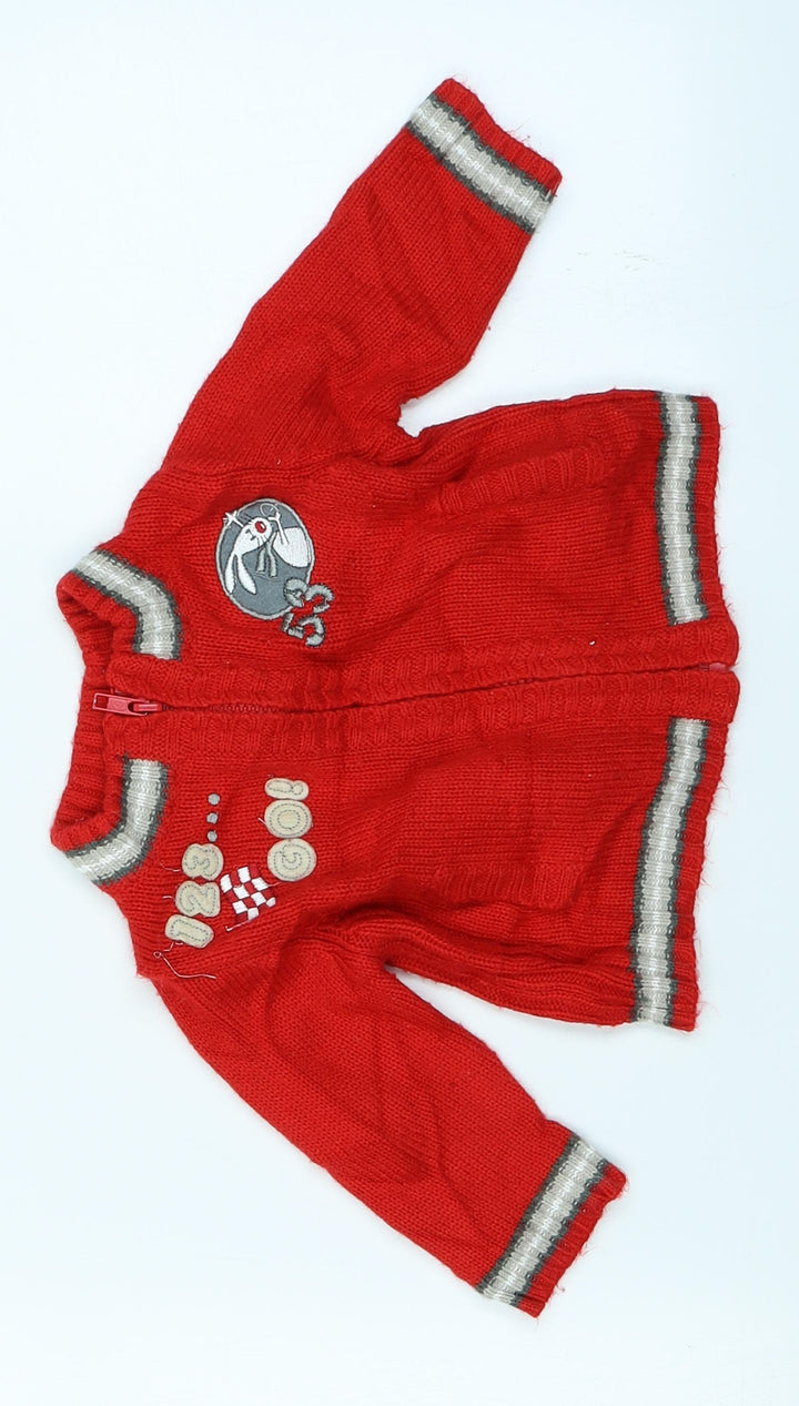 TISSAIA Baby Red  Knit Cardigan Jumper Size 6-9 Months
