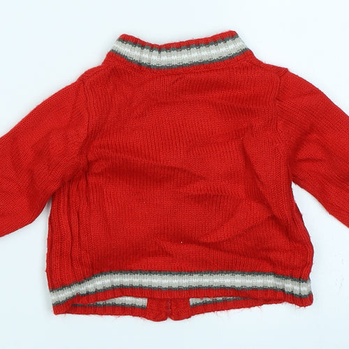 TISSAIA Baby Red  Knit Cardigan Jumper Size 6-9 Months
