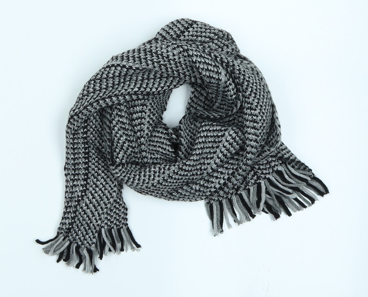 Preworn Mens Grey  Knit Bandana Scarf One Size