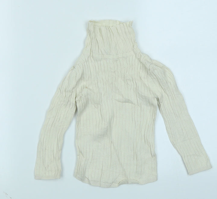 TU Girls White  Knit Pullover Jumper Size 2-3 Years