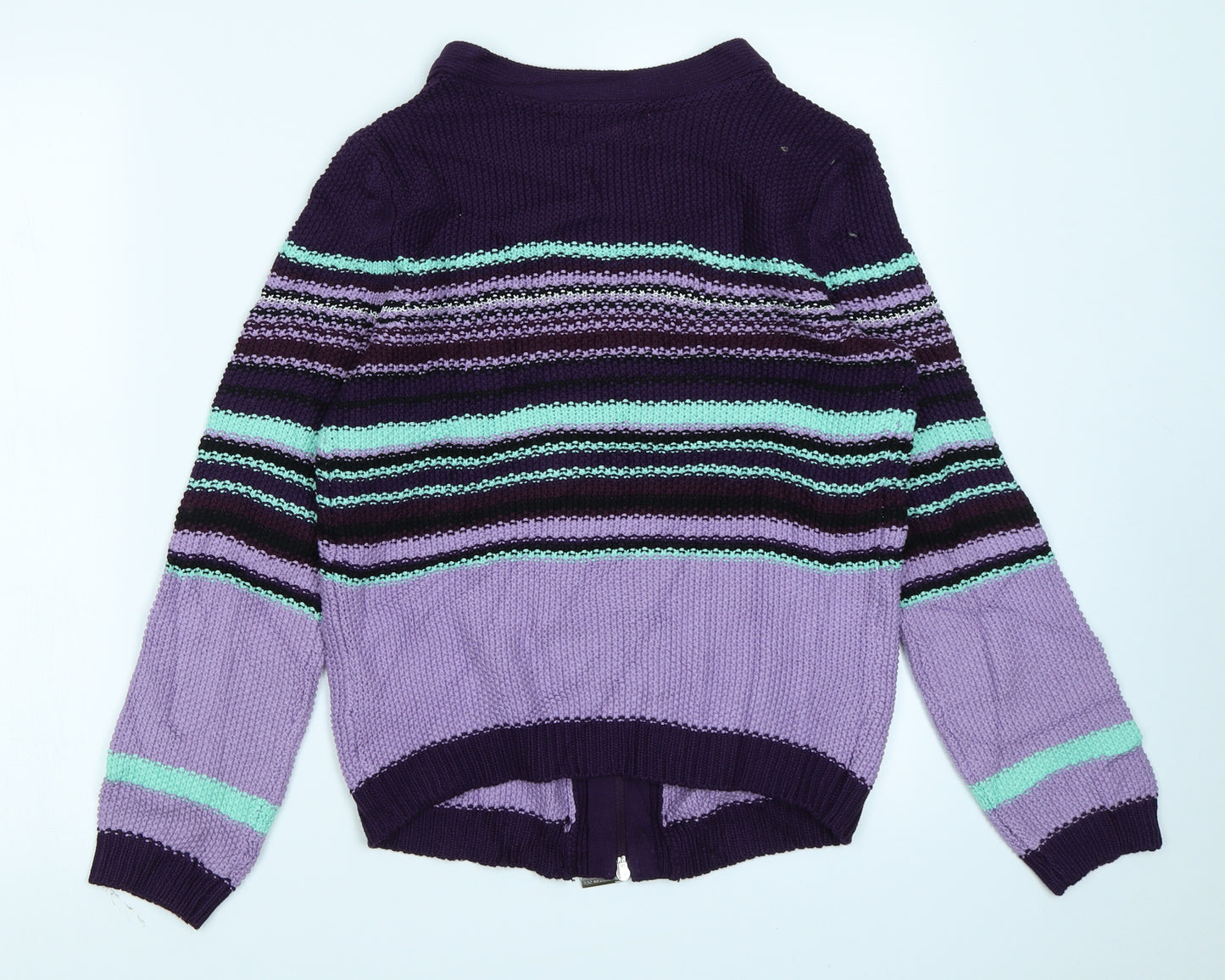 BPC Selection Womens Purple Striped Knit Cardigan Jumper Size S