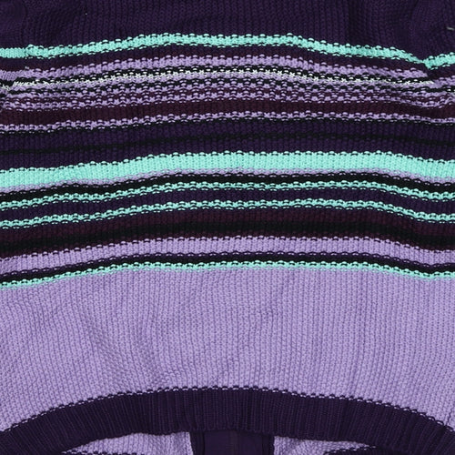 BPC Selection Womens Purple Striped Knit Cardigan Jumper Size S