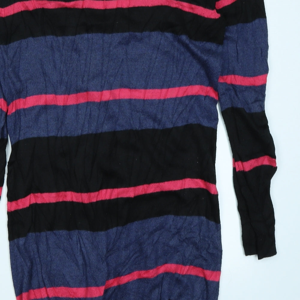 Marks & Spencer Womens Blue Striped  Cardigan Jumper Size 10