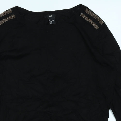 H&M Womens Black  Knit Pullover Jumper Size S