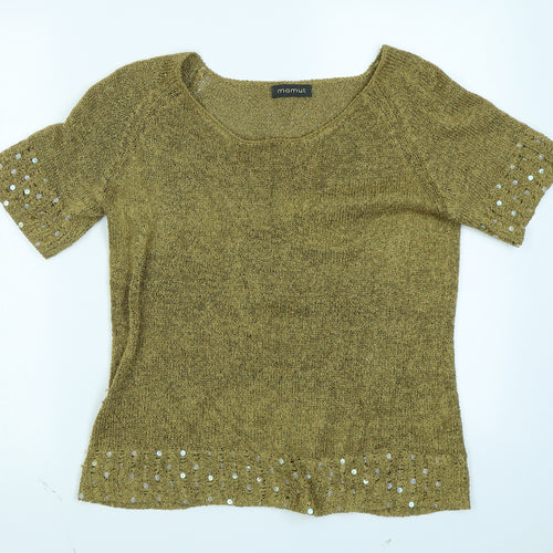 Mamut Womens Yellow  Knit Pullover Jumper Size 12
