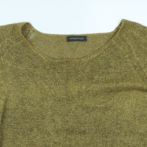 Mamut Womens Yellow  Knit Pullover Jumper Size 12