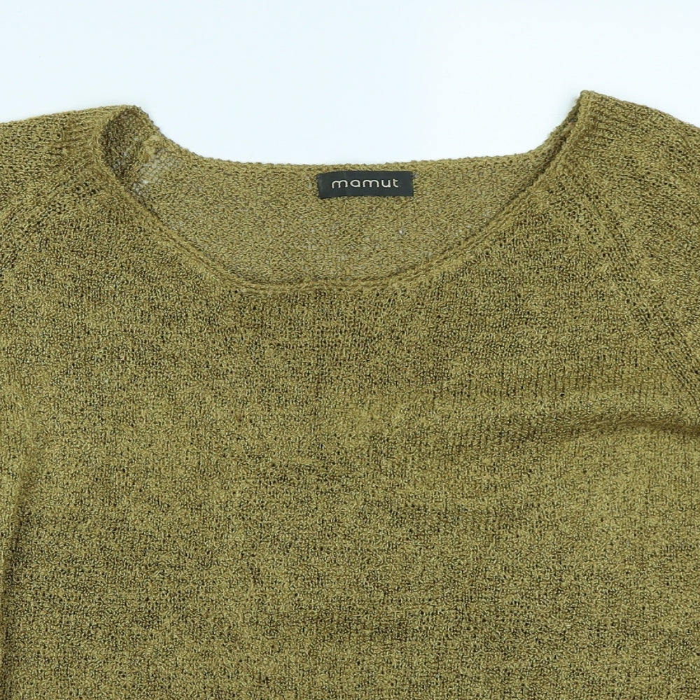 Mamut Womens Yellow  Knit Pullover Jumper Size 12