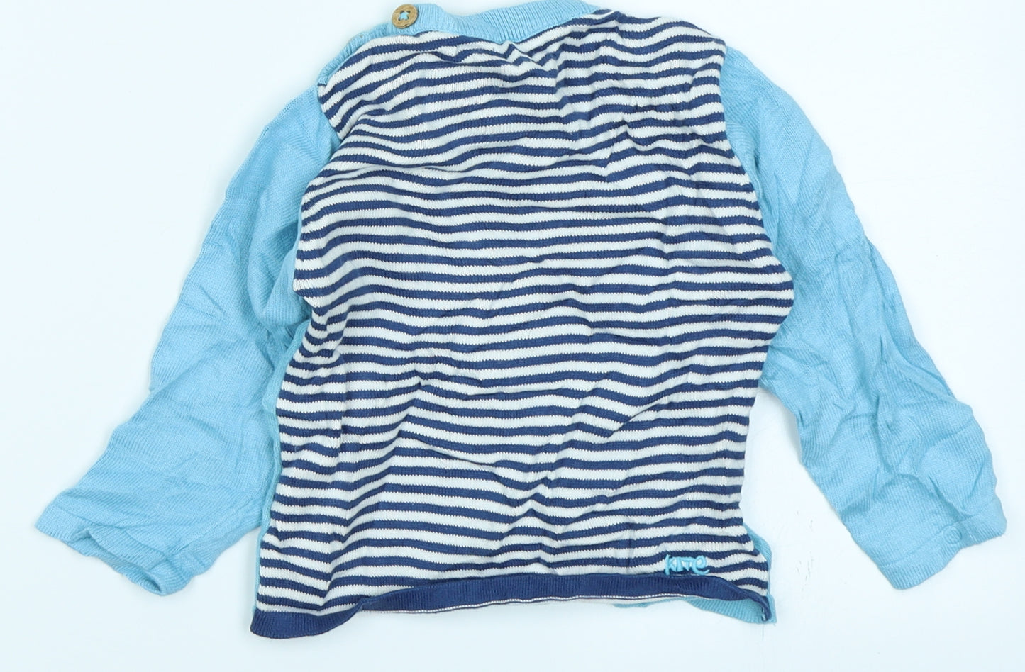 Kite Baby Blue Striped Knit Pullover Jumper Size 12-18 Months