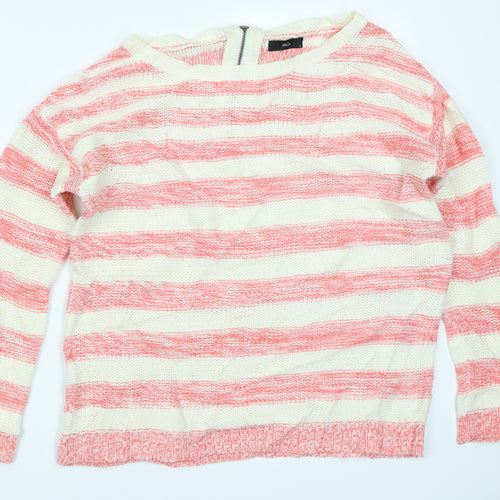 M&Co Womens Pink Striped  Pullover Jumper Size 12