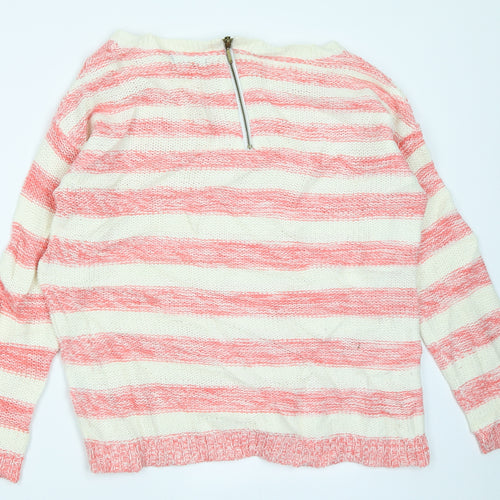 M&Co Womens Pink Striped  Pullover Jumper Size 12
