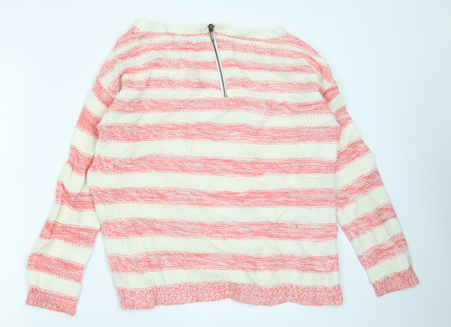 M&Co Womens Pink Striped  Pullover Jumper Size 12