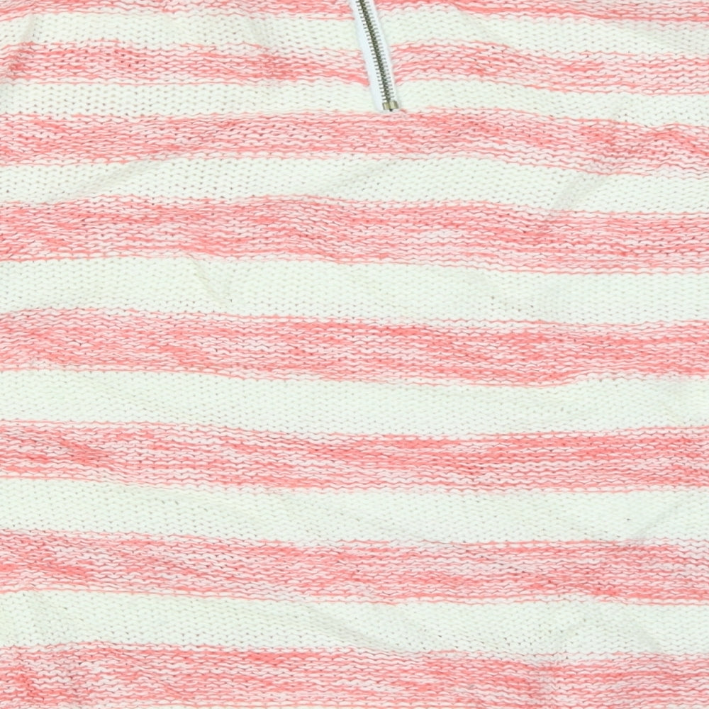 M&Co Womens Pink Striped  Pullover Jumper Size 12