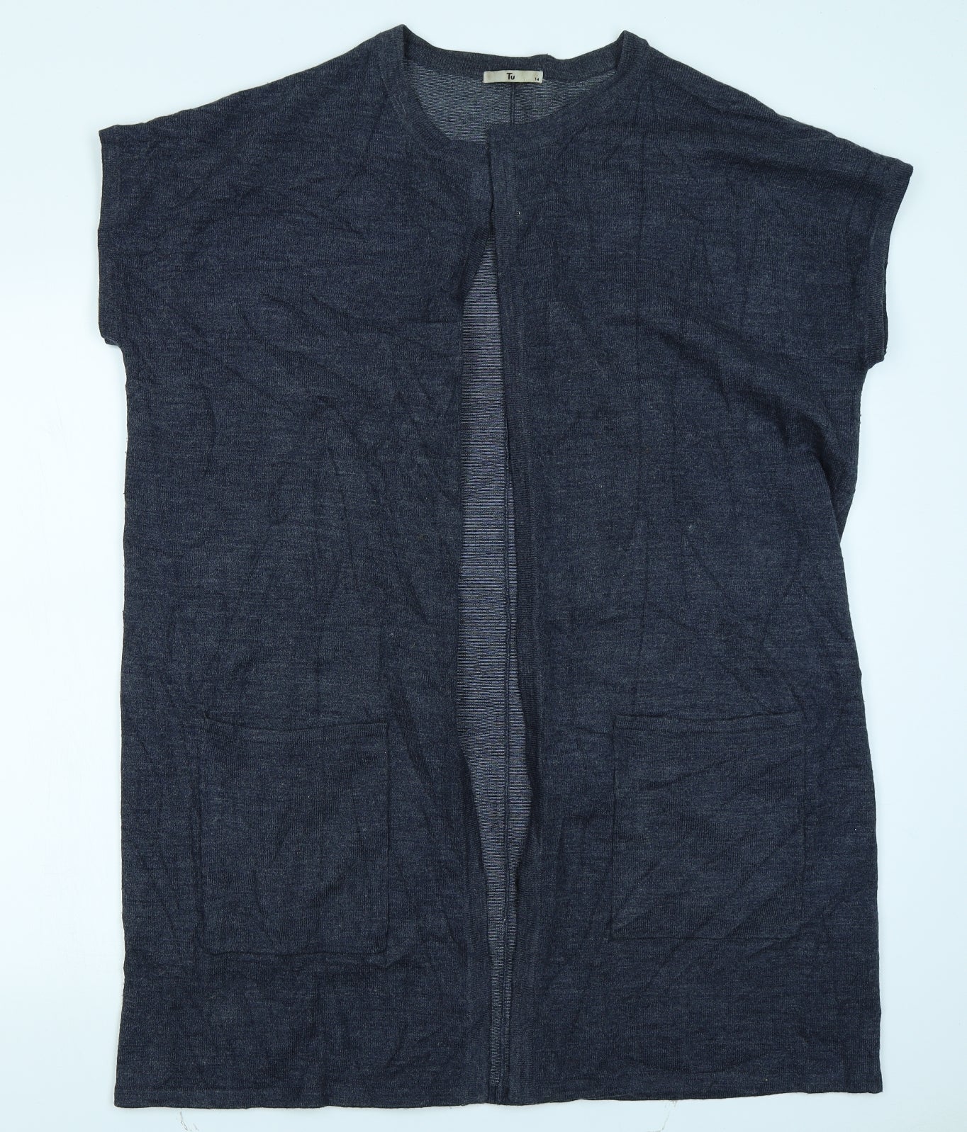 TU Womens Blue  Knit Cardigan Jumper Size 14