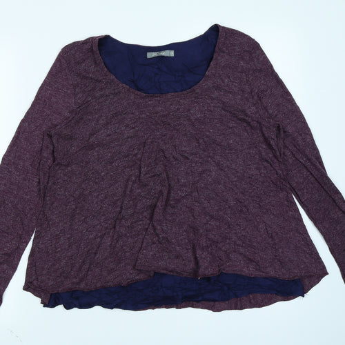 Lily & Me Womens Purple   Basic T-Shirt Size 12
