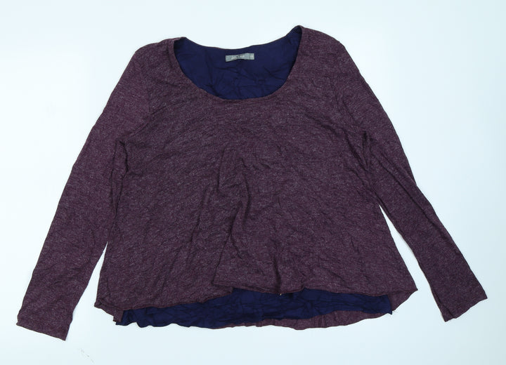 Lily & Me Womens Purple Basic T-Shirt Size 12
