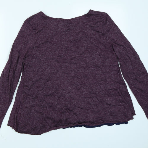 Lily & Me Womens Purple   Basic T-Shirt Size 12