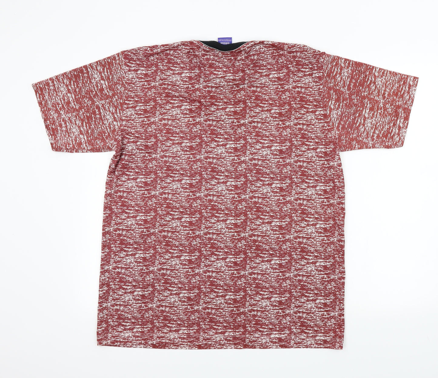 adidas Mens Red Colourblock   T-Shirt Size L  - adidas