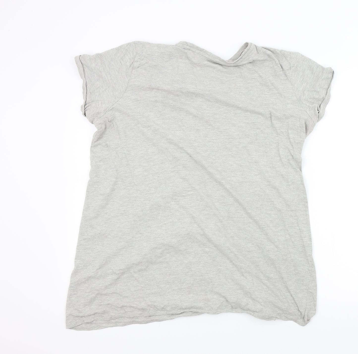 woman Womens Grey Colourblock  Basic T-Shirt Size 2XL  - Tie at front